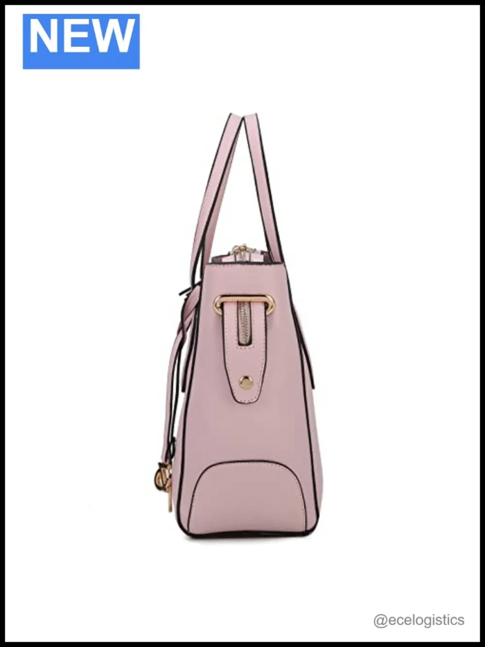 Vegan Leather Tote Bag with Wristlet Wallet, Gold-Tone Hardware, Adjustable